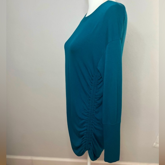 Athleta coastal teal nirvana modal drishti ruched sweater women’s size XS - Picture 3 of 7